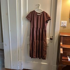 Kyra Jane tiered 100% linen dress